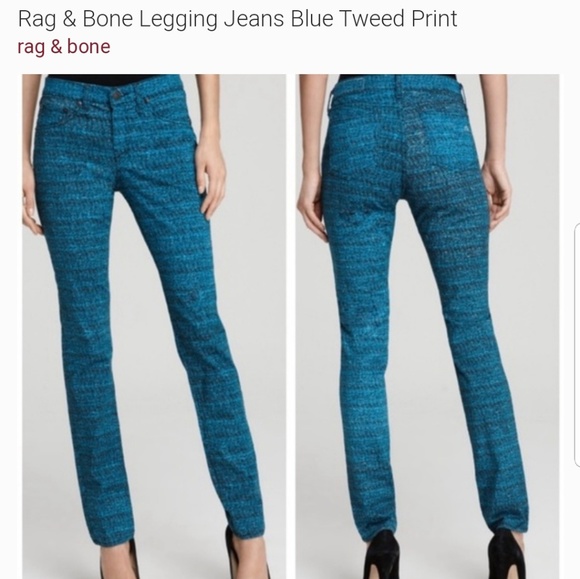 rag & bone Denim - RAG & BONE TWEED PRINT JEAN LEGGING SIZE 24